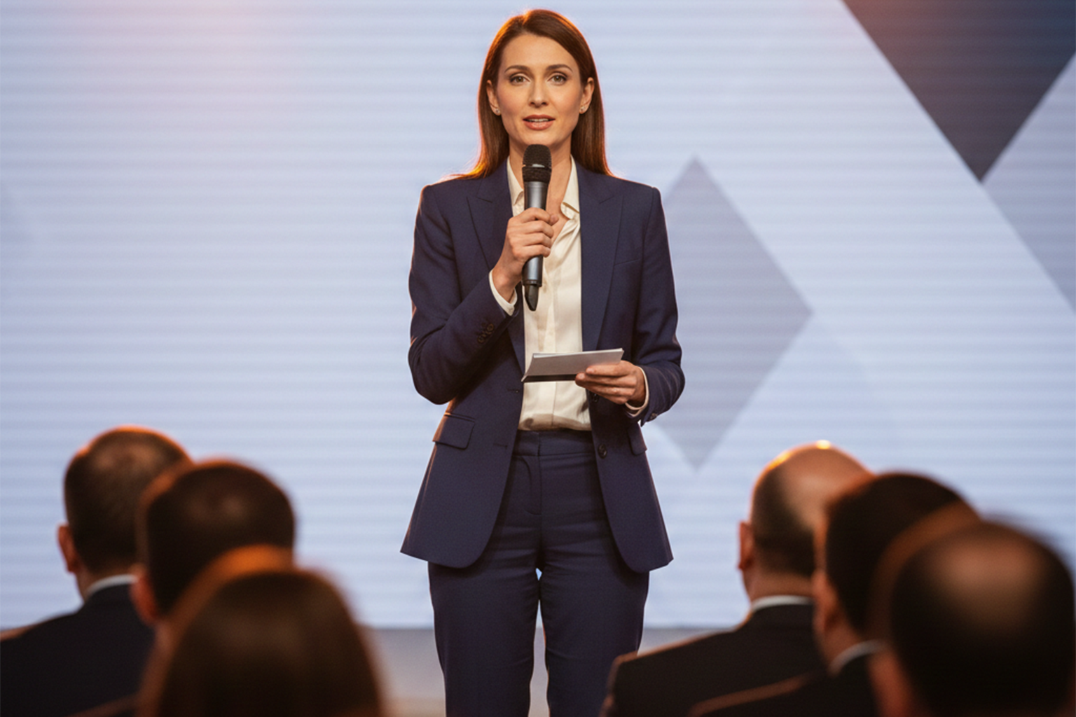 Formal event script and stage hosting example